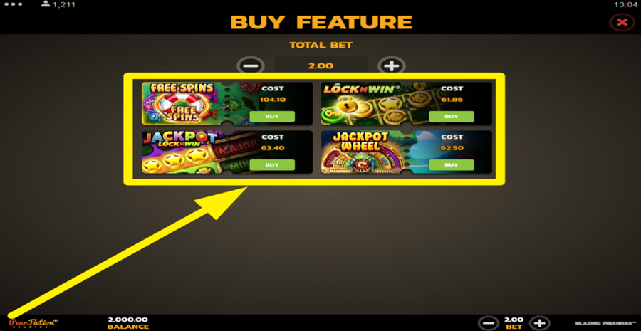 Blazing Piranhas Lock N Win Buy Bonus