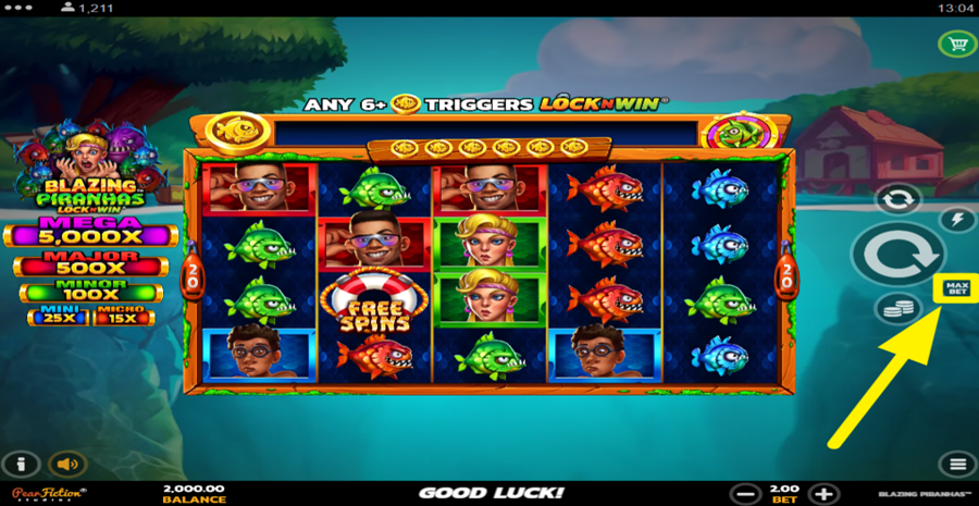 Blazing Piranhas Lock N Win Max Bet