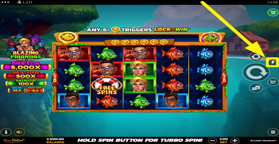 Blazing Piranhas Lock N Win Turbo
