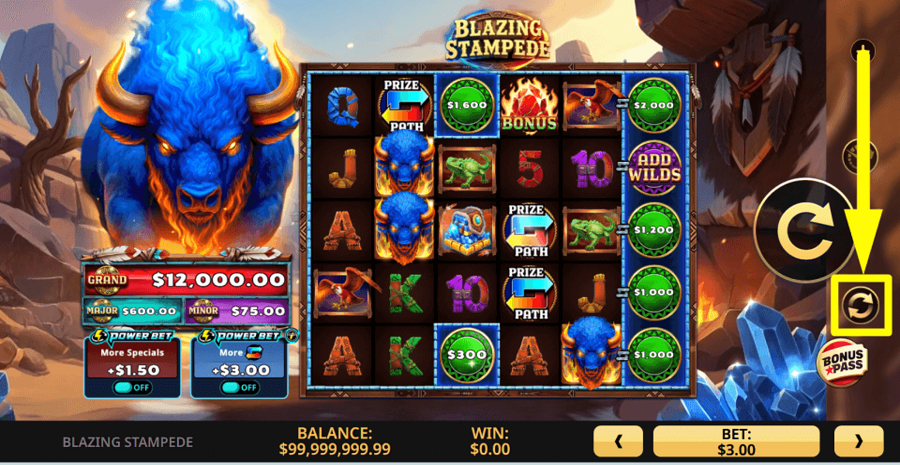 Blazing Stampede Autoplay Feature