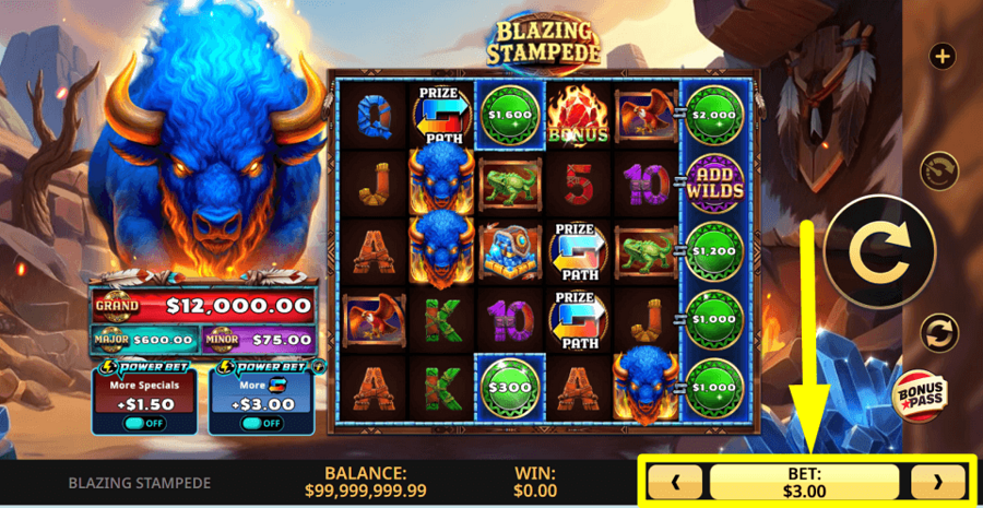 Blazing Stampede Bet Value
