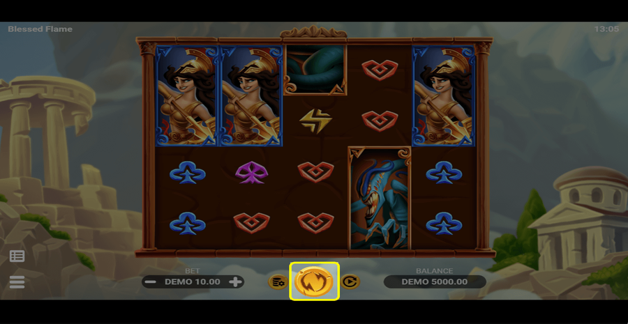 Blessed Flame Spin Button