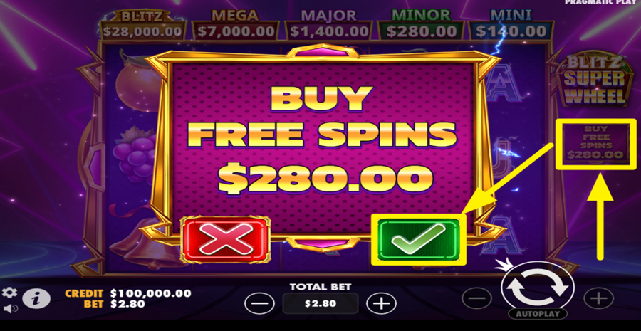 Blitz Super Wheel Buy Free Spins