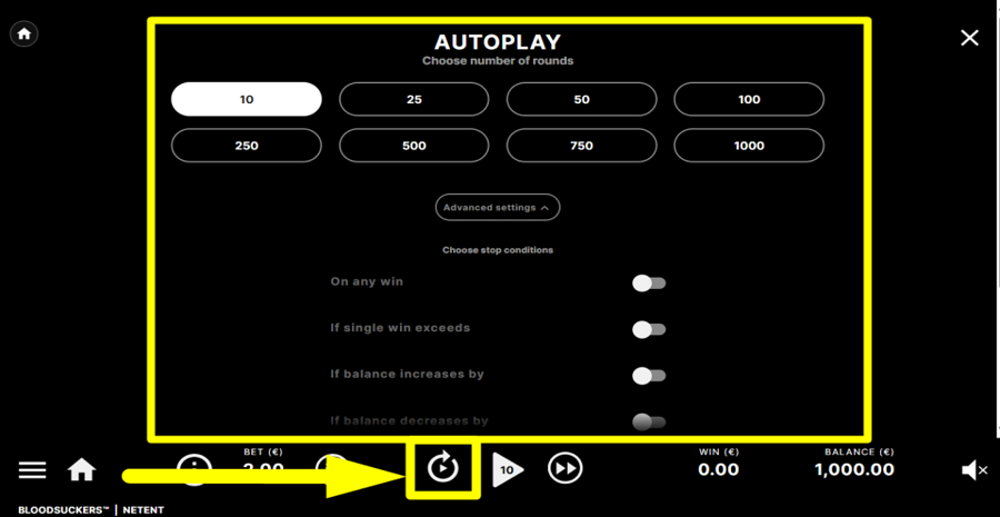 Blood Suckers Autoplay Feature