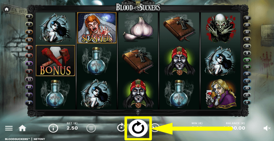 Blood Suckers Spin Button