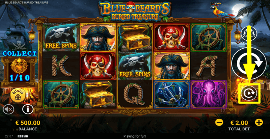 Blue Beards Buried Treasure Autoplay Feature