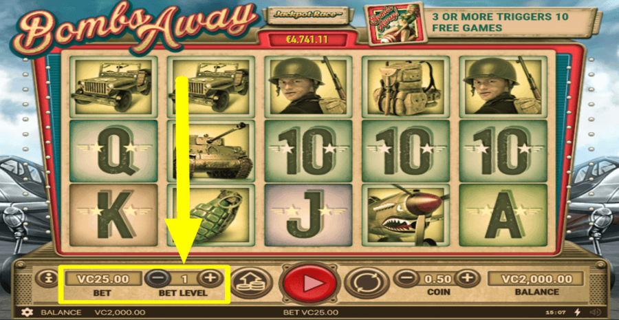 Bombs Away Bet Level