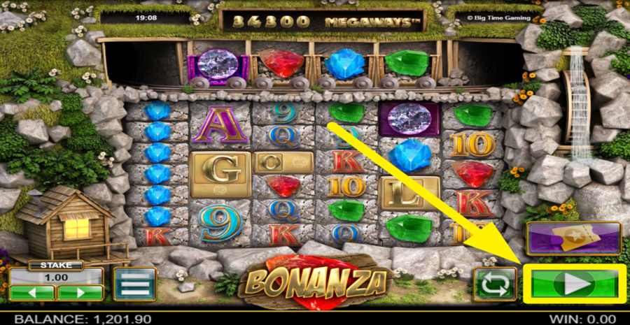 Bonanza Megaways Spin Button