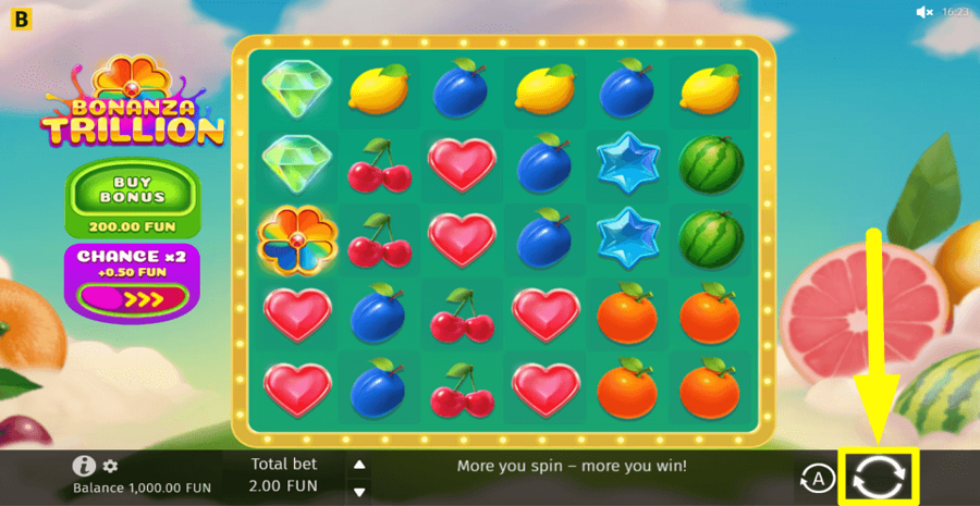 Bonanza Trillion Spin Button