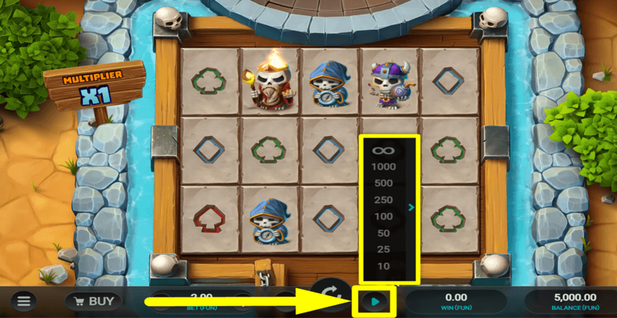 Bone Raiders Autoplay Feature