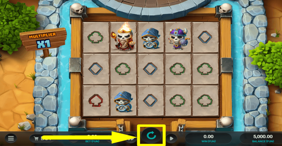 Bone Raiders Spin Button