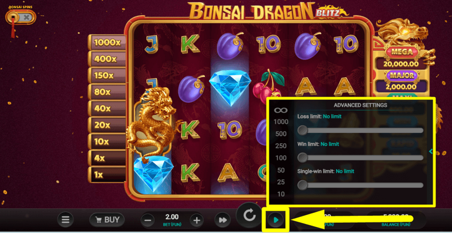 Bonsai Dragon Blitz Autoplay Feature