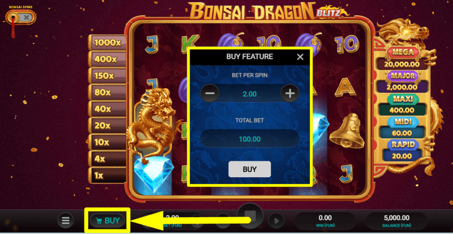 Bonsai Dragon Blitz Buy Feature