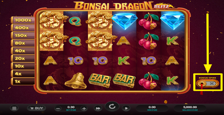 Bonsai Dragon Blitz Dream Drop Bonsai Spins