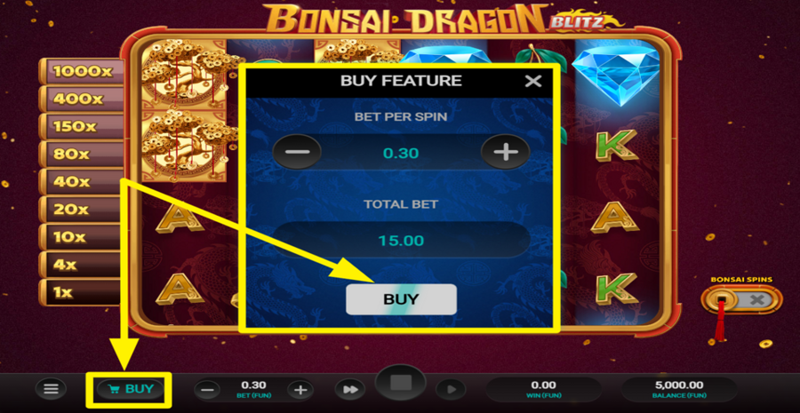 Bonsai Dragon Blitz Dream Drop Buy Bonus
