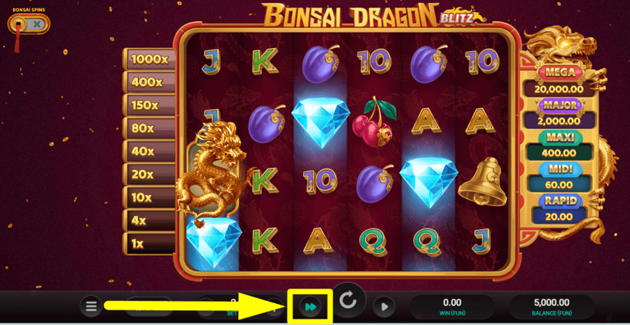 Bonsai Dragon Blitz Turbo Feature