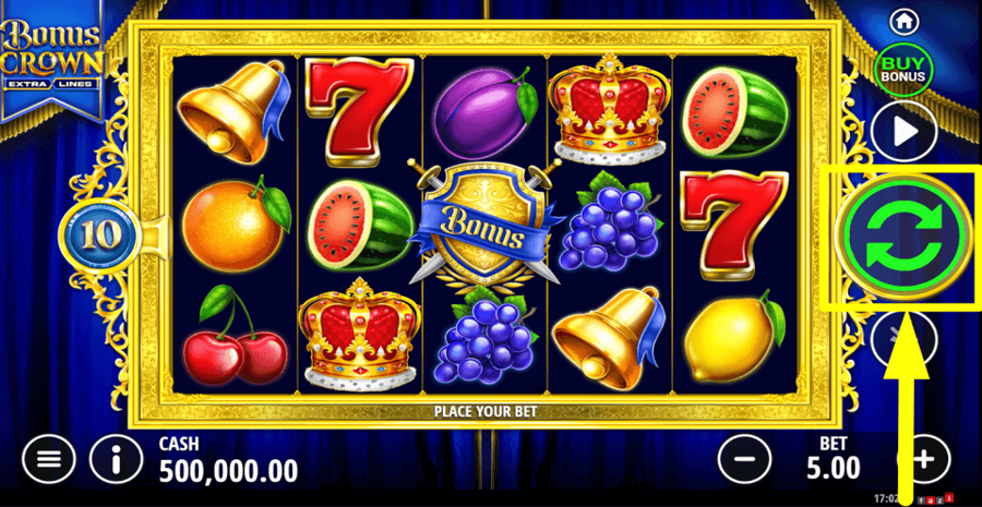 Bonus Crown Spin Button