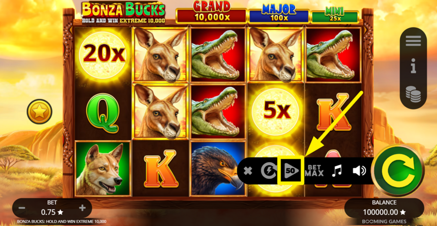 Bonza Bucks Hold And Win Extreme 10000 Autoplay