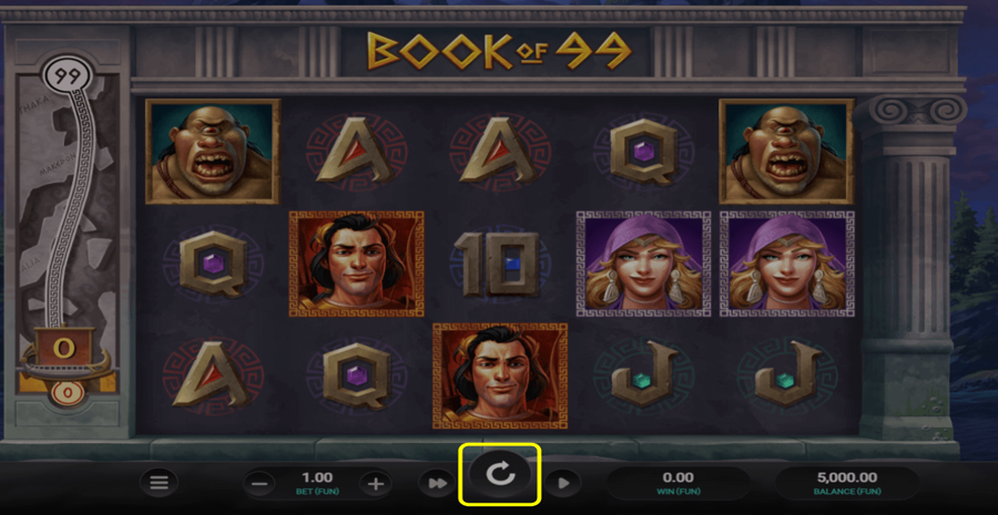 Book Of 99 Spin Button
