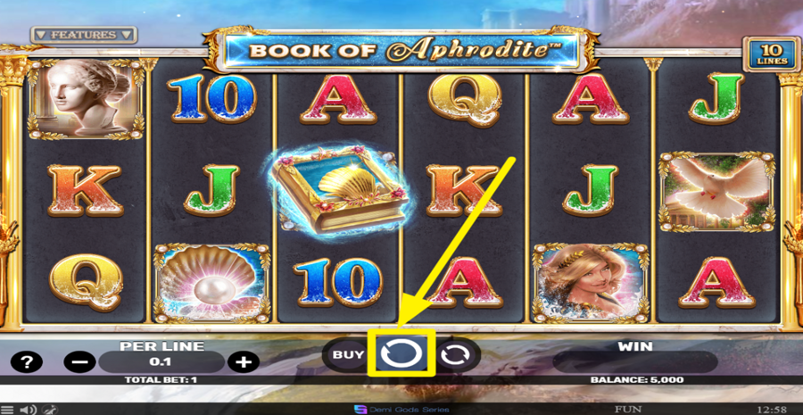 Book Of Aphrodite The Golden Era Spin Button