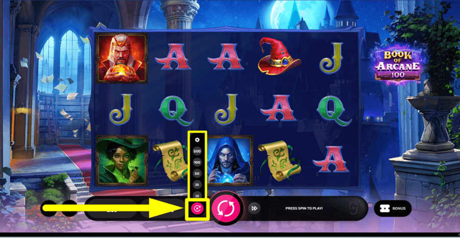 Book Of Arcane 100 Autoplay Feature