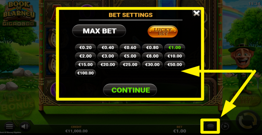 Book Of Blarney Gigablox Adjust Bet