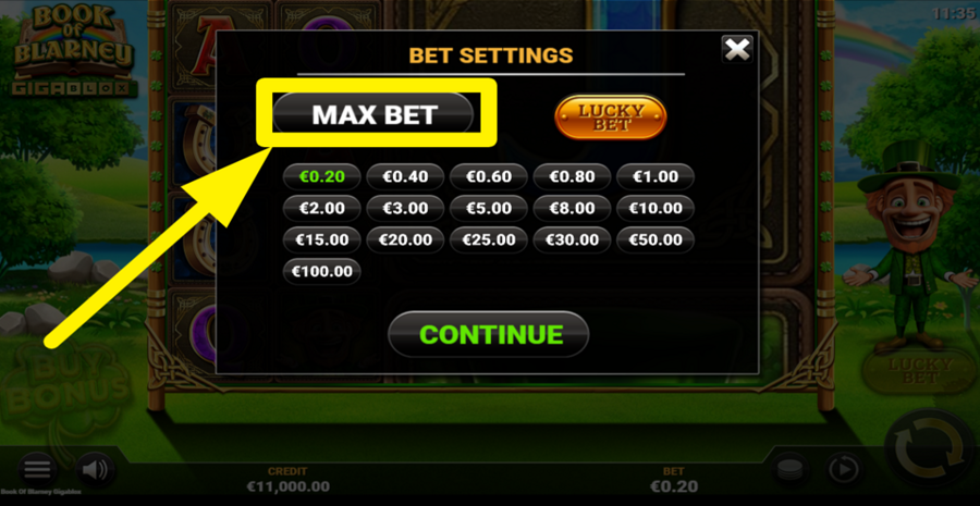 Book Of Blarney Gigablox Max Bet