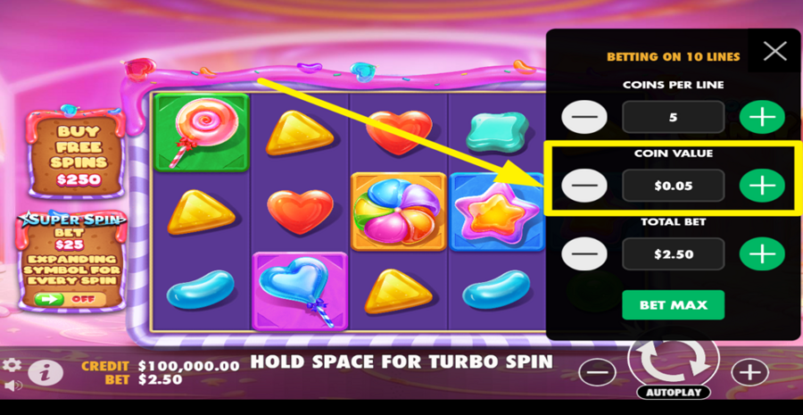 Book Of Candy Adjust Coin Value