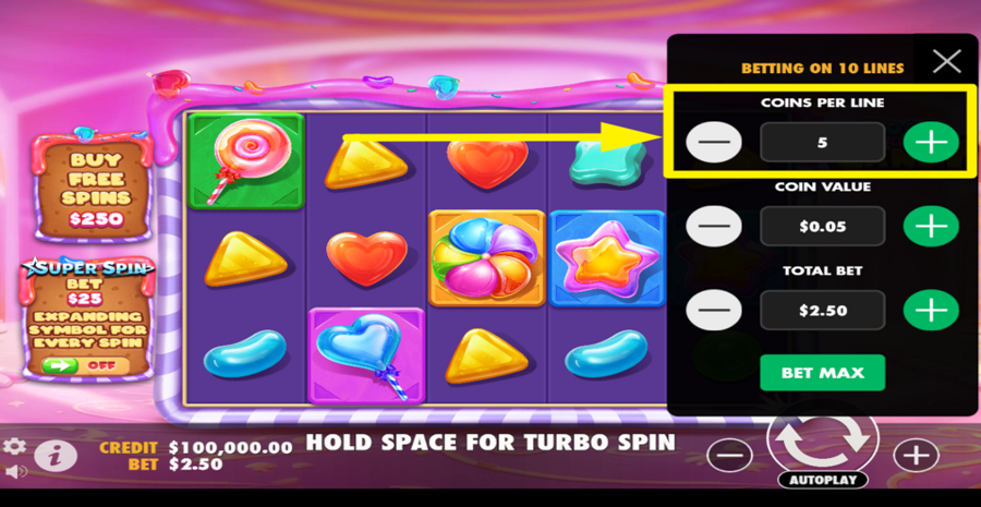 Book Of Candy Adjust Coins Per Line