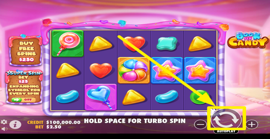 Book Of Candy Spin Button