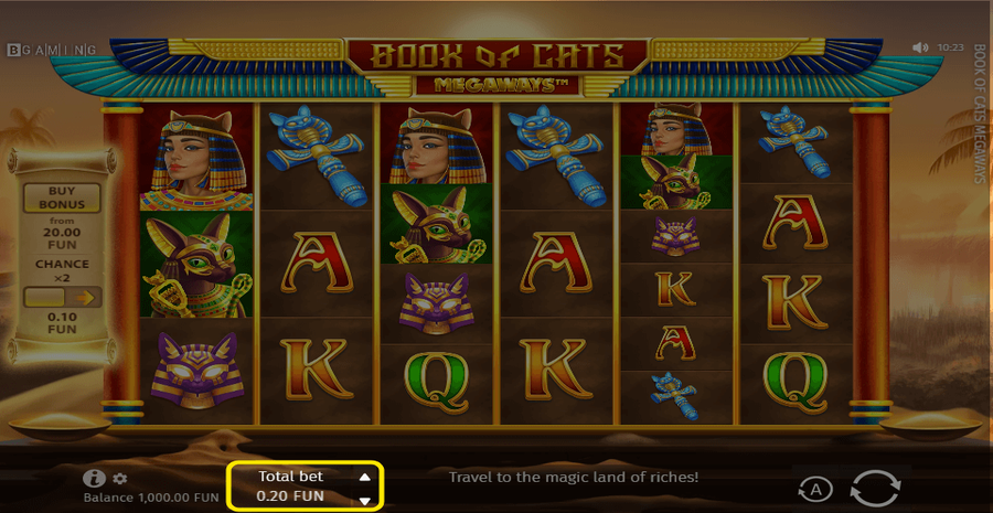 Book Of Cats Megaways Bet Select