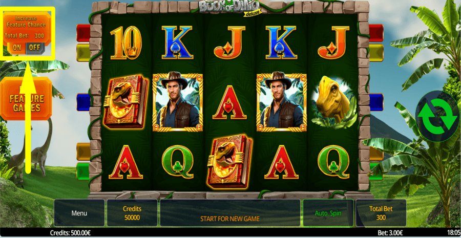 Book Of Dino Deluxe Ante Bet Feature