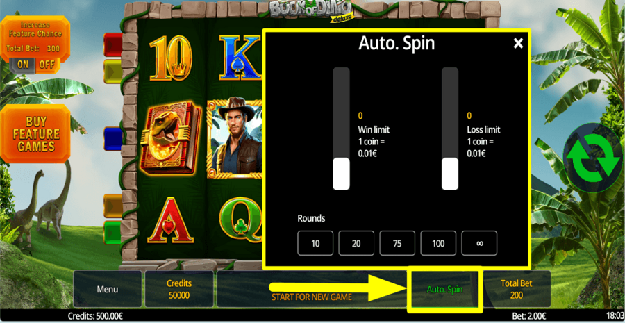 Book Of Dino Deluxe Autoplay Feature