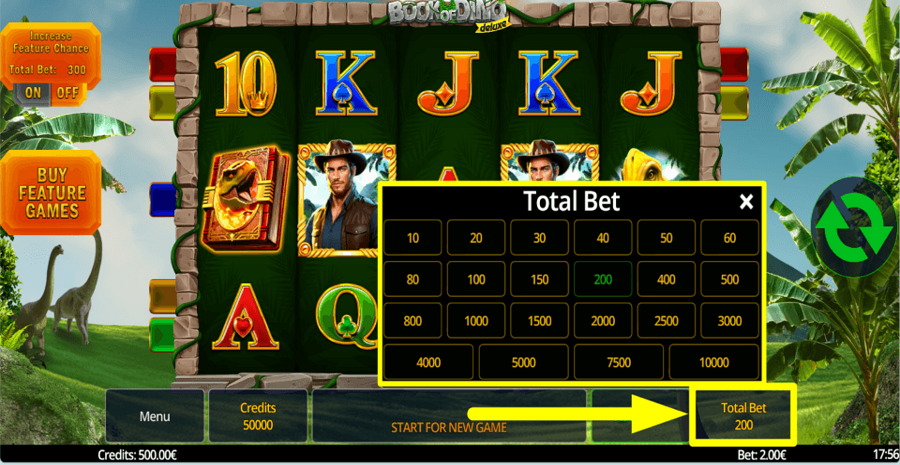 Book Of Dino Deluxe Bet Value