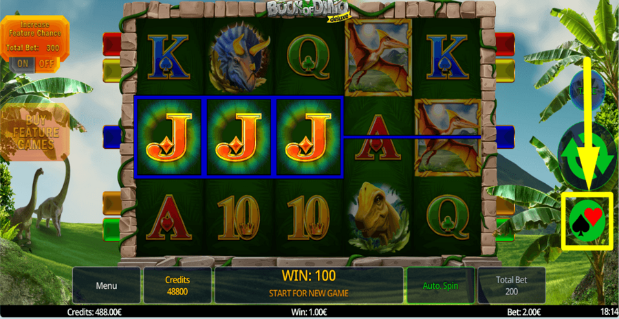 Book Of Dino Deluxe Gamble Feature
