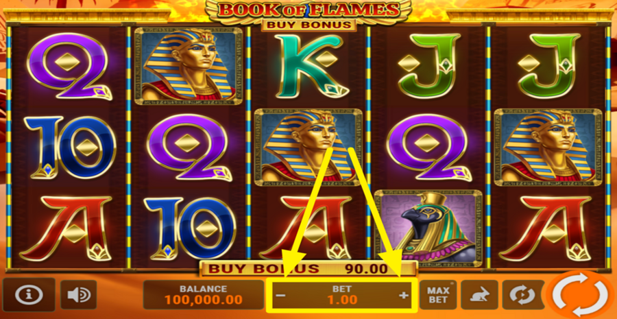 Book Of Flames Buy Bonus Adjust Bet