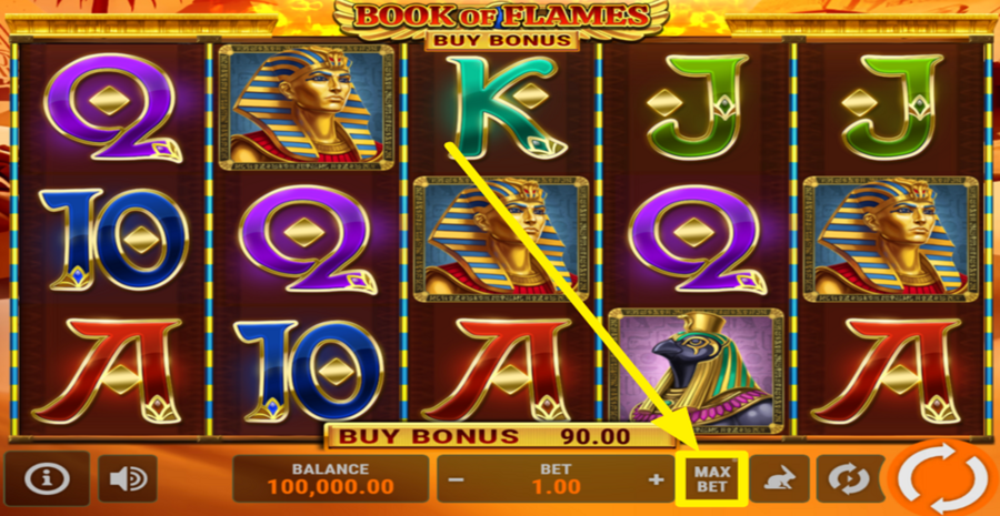 Book Of Flames Buy Bonus Max Bet