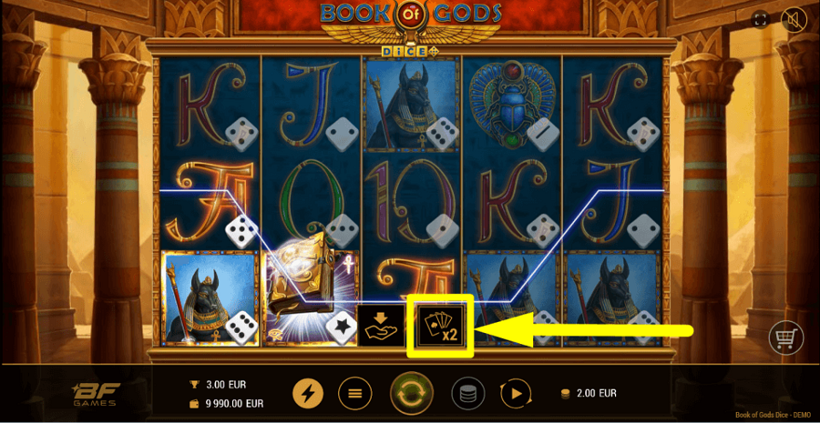 Book Of Gods Dice Gamble Feature