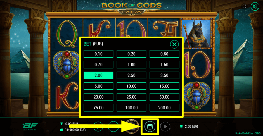 Book Of Gods Extra Bet Value