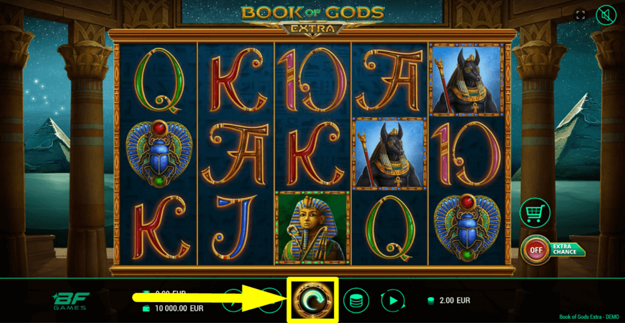 Book Of Gods Extra Spin Button