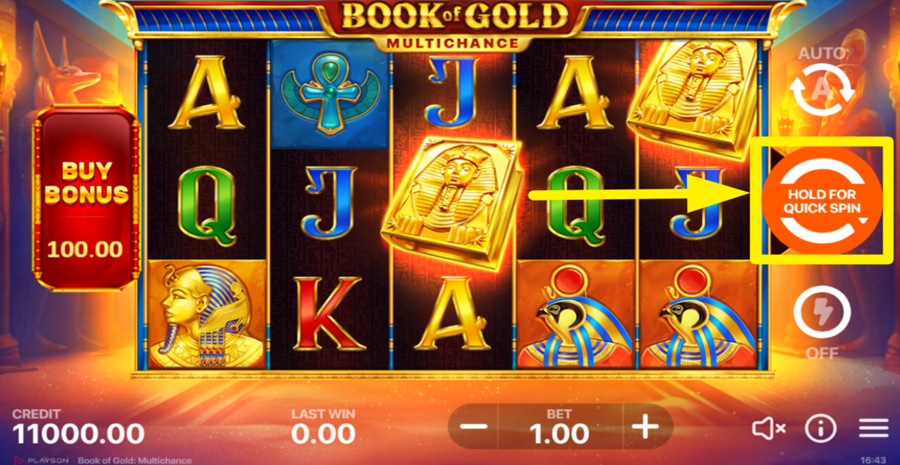 Book Of Gold Multichance Spin Button