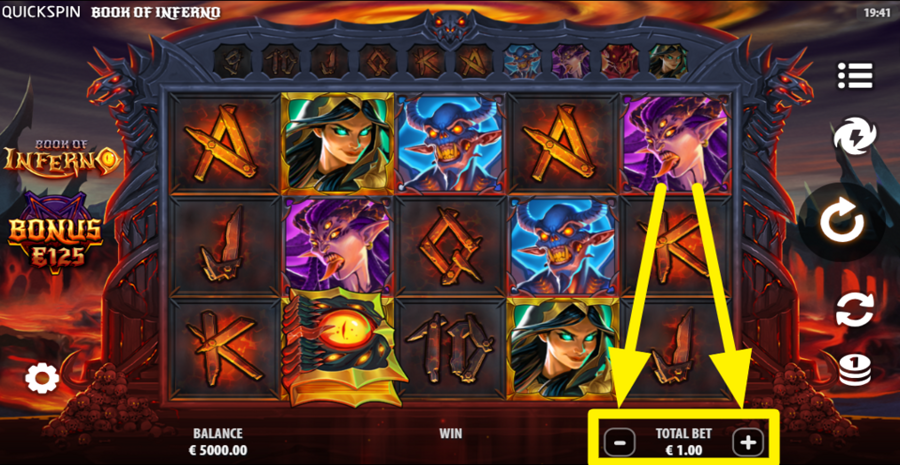 Book Of Inferno Adjust Bet