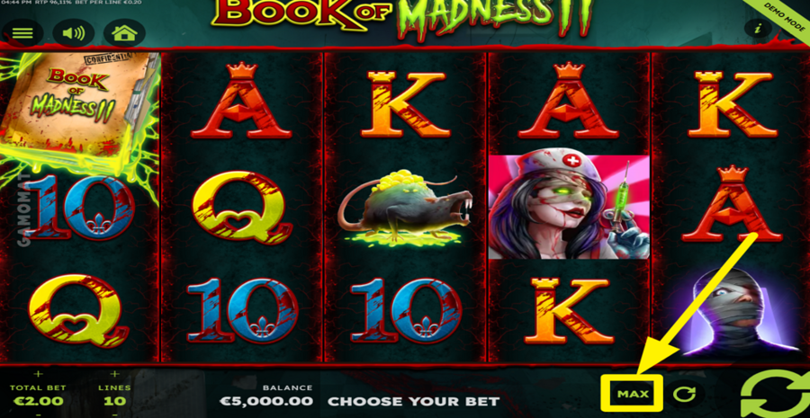 Book Of Madness 2 Max Bet