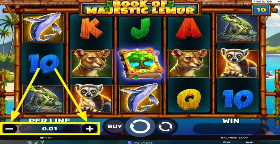 Book Of Majestic Lemur Adjust Bet