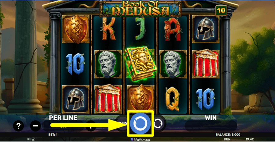 Book Of Medusa Spin Button