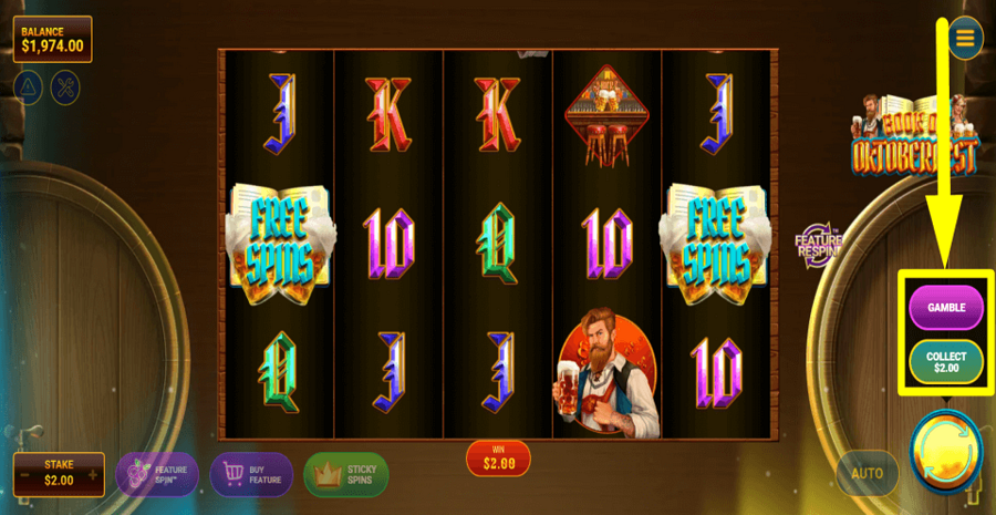 Book Of Oktoberfest Gamble Feature