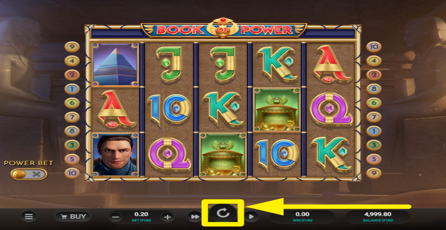 Book Of Power Spin Button