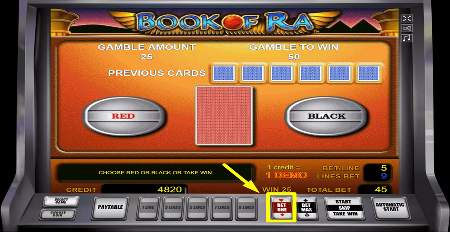 Book Of Ra Classic Gamble Feature