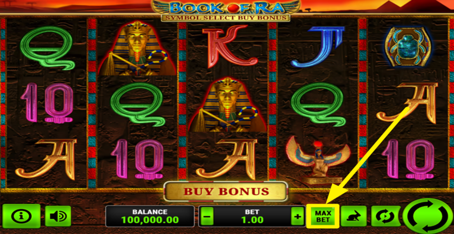Book Of Ra Symbol Select Buy Bonus Max Bet