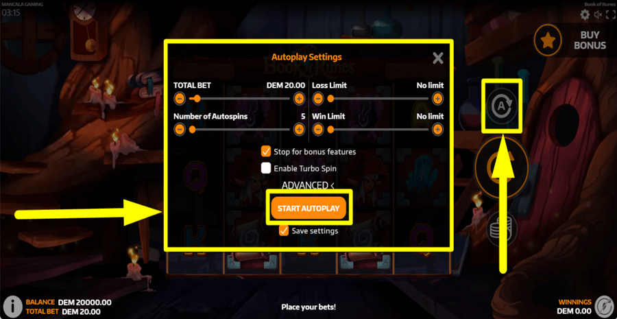 Book Of Runes Autoplay Feature